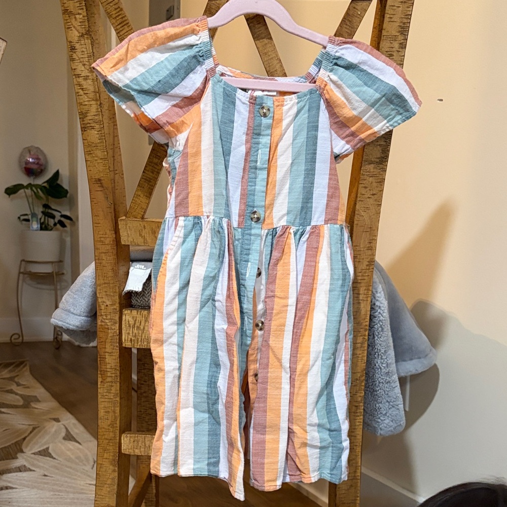 Cat & Jack Striped Dress in Orange, Blue, and White
